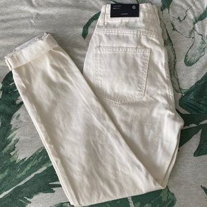 Glassons High Rise White Denim Mom Jeans
